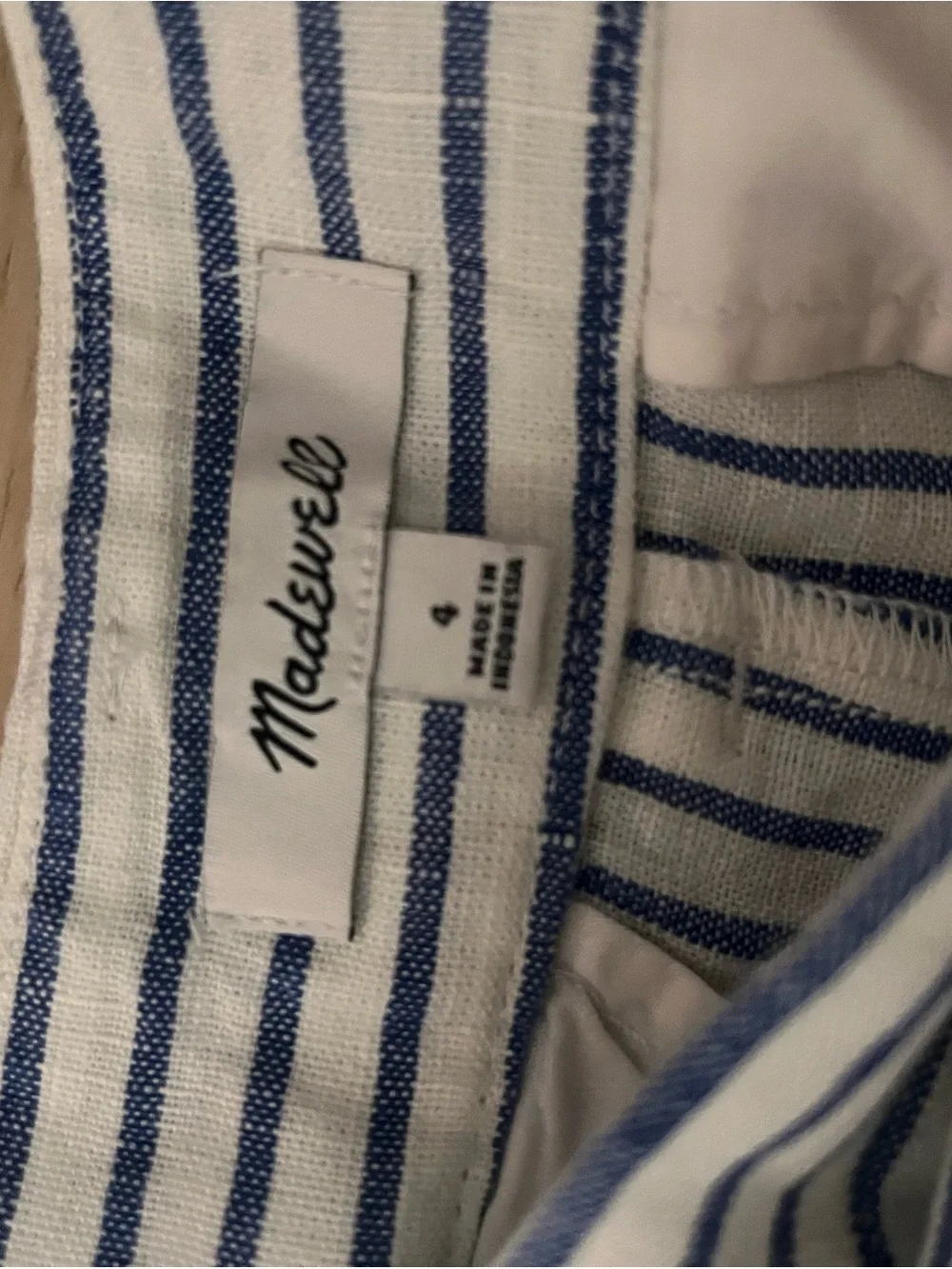Madewell Blue and White Striped Wide-Leg Pants - Picture 6 of 8